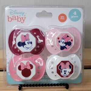 4 Piece Disney Baby Minnie Mouse Orthodontic Pacifier Set - NEW / SEALED